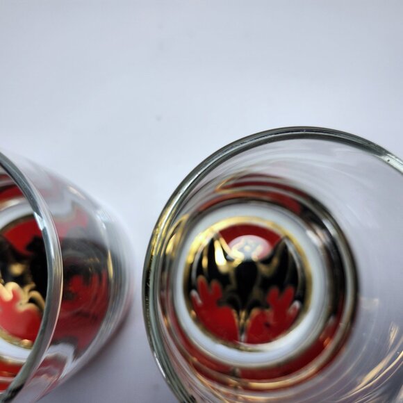 Bacardi Rum Glass Bacardi Bat logo Lot of 2 Weighted lo-ball Collectable10oz - Picture 4 of 10
